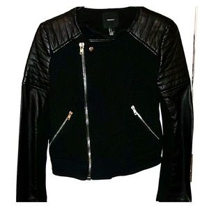 Forever 21 black jacket with faux leather trim